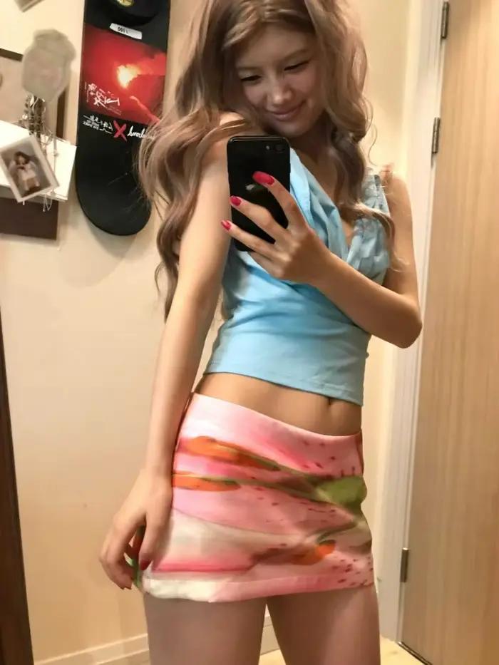 Jupe mini trapèze esthétique Y2K imprimée rose haute couture pour jeunes femmes style streetwear Harajuku grunge été 2024