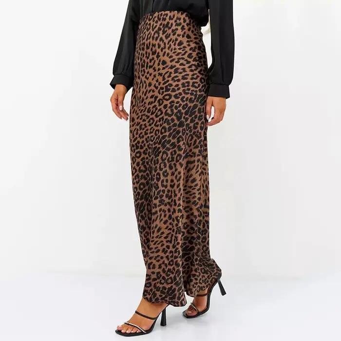 Femmes mode imprimé léopard jupes Vintage tache taille haute jupes mi-longues femmes décontracté Streetwear jupes Sexy femmes robe jupes