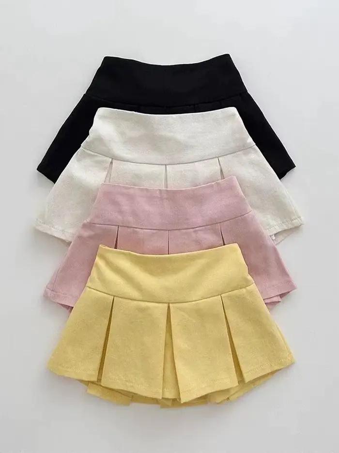 Jupe plissée taille haute pour bébé fille, vêtements d'été décontractés