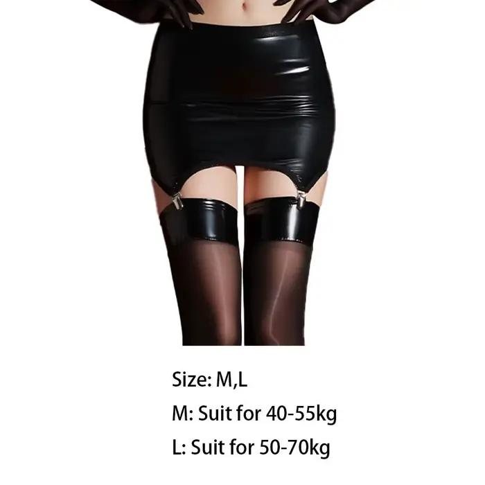 Jupe élastique taille haute brillante à l'huile pour fesses