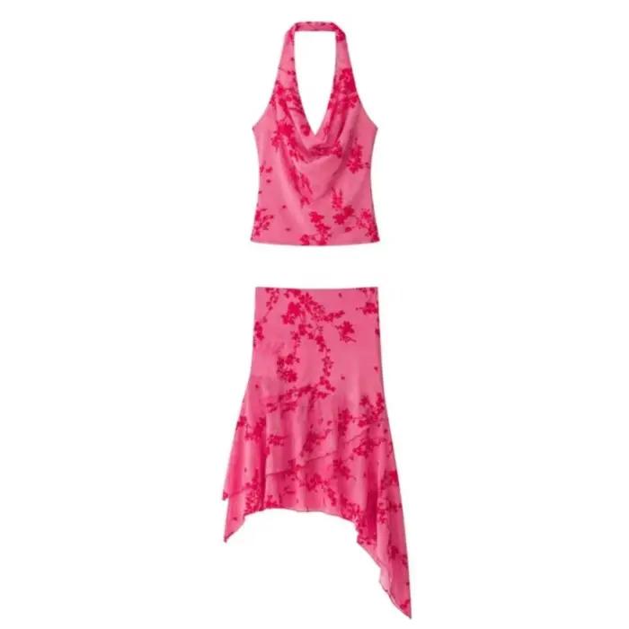 Ensemble jupe mi-longue pour femme