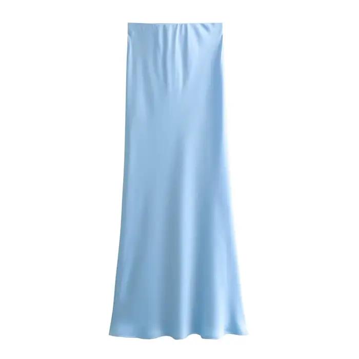 Jupe longue élégante en satin pour femme