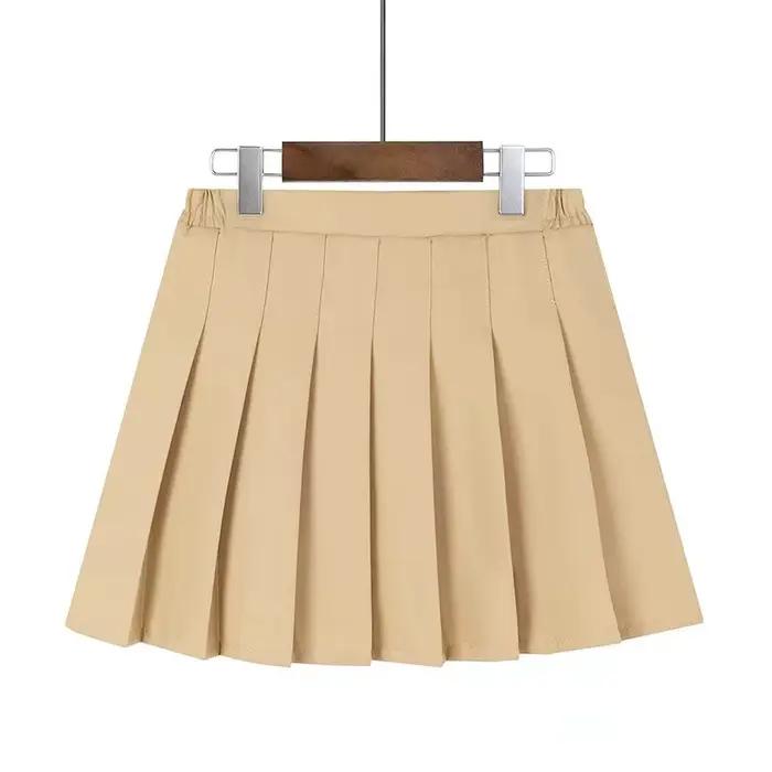 Lot de 2 jupes plissées blanches pour filles, style coréen, taille haute, coupe trapèze, version académique, avec taille élastique, pour l'été