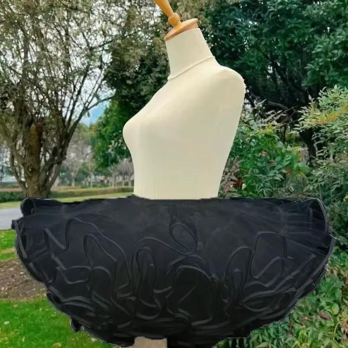 MAGOGO blanc noir court Super moelleux Lolita sous-jupe 30CM canard fesses Tutu jupe soutien désossé doux gaze nuage jupons