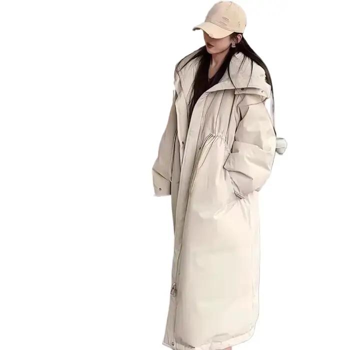 Doudoune courte et longue pour femmes, veste chaude optique à capuche avec wstring de proximité, paresseux et luxueux, nouveau style hiver 2024
