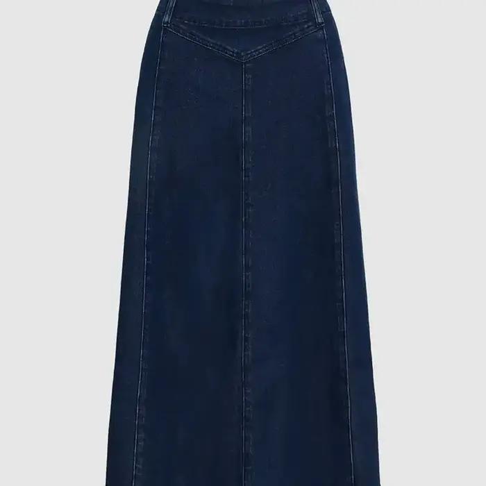 Jupe mi-longue en tissu Denim