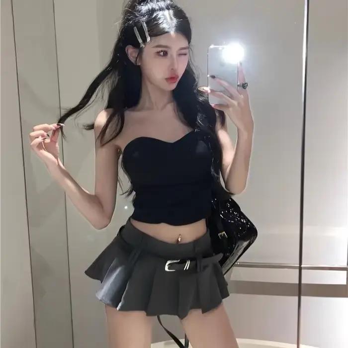 Mini jupe taille haute pour femmes