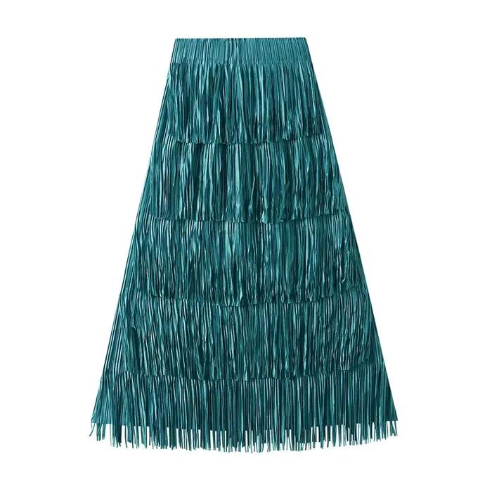 Jupe plissée de luxe multicolore pour femmes