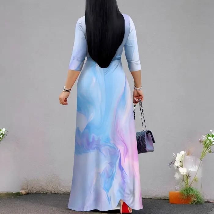 Robe longue pour femme dégradé décontracté