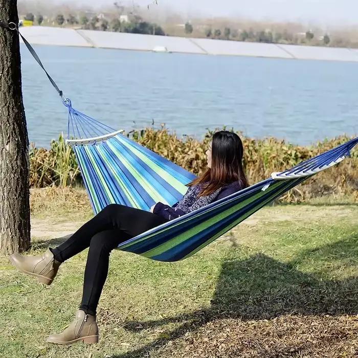 Hamac de loisirs durable pour une personne, chaise suspendue de voyage, lit suspendu, hamacs décontractés pour patio, jardin, cour, extérieur, intérieur avec sac de transport