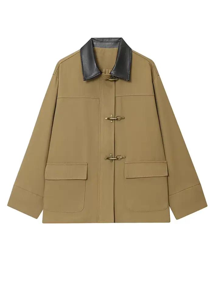 HH automne femme mode Style de rue solide veste femmes vêtements de travail vestes manches longues col rabattu poches manteaux à glissière
