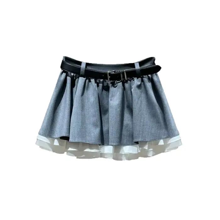 Jupe plissée style doux et épicé pour femme, nouvelle collection printemps, coupe amincissante, jupe mi-longue en tissu polyester