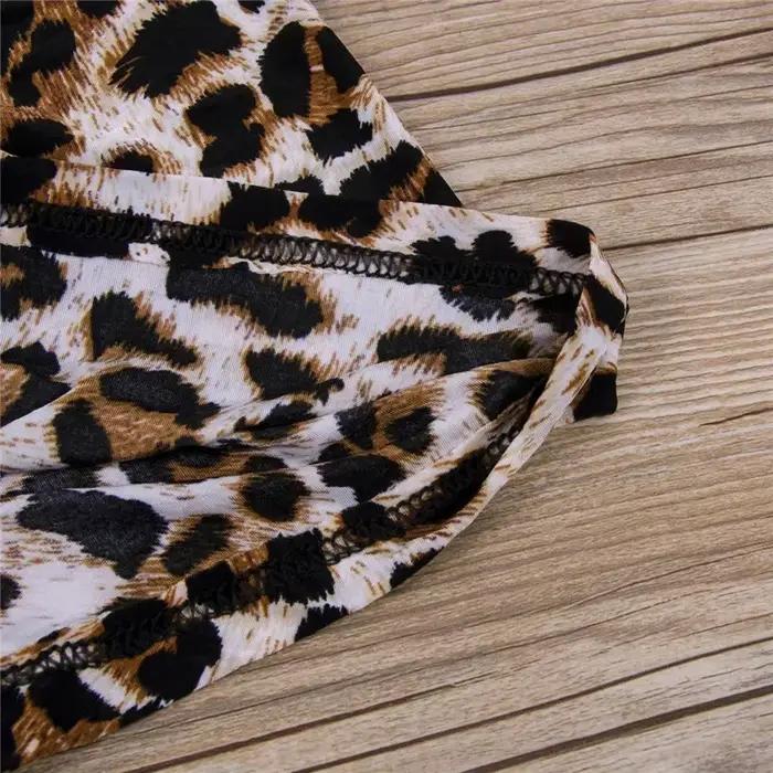Mini jupe taille haute imprimée léopard pour femme