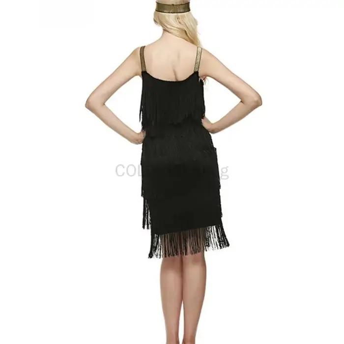 Robe courte à franges pour femme