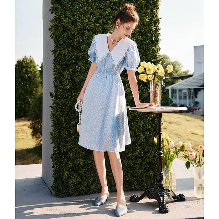Robe longue femme OLrain col marin