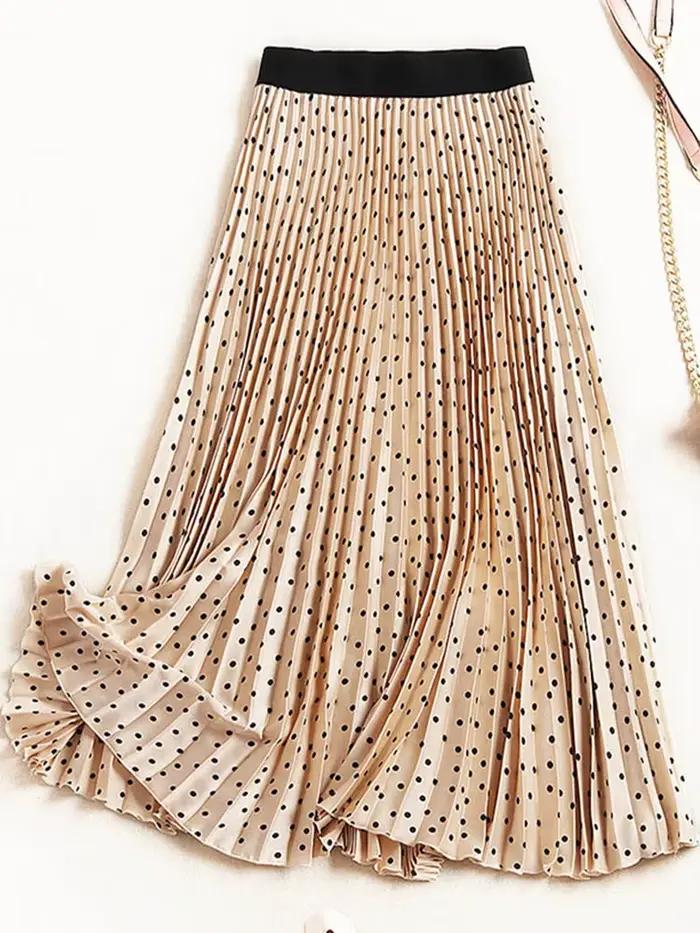 Jupe plissée en velours pour femme