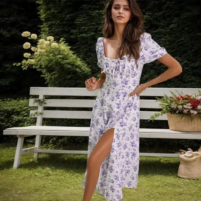 Robe Longue Élégante à Manches sulfpour Femme