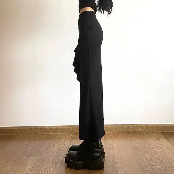 Jupe mi-longue taille haute pour femme