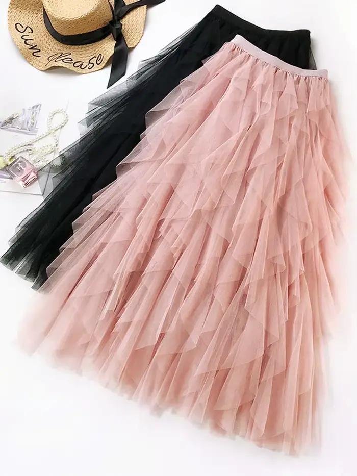 Mode Tutu Tulle jupe femmes longue Maxi