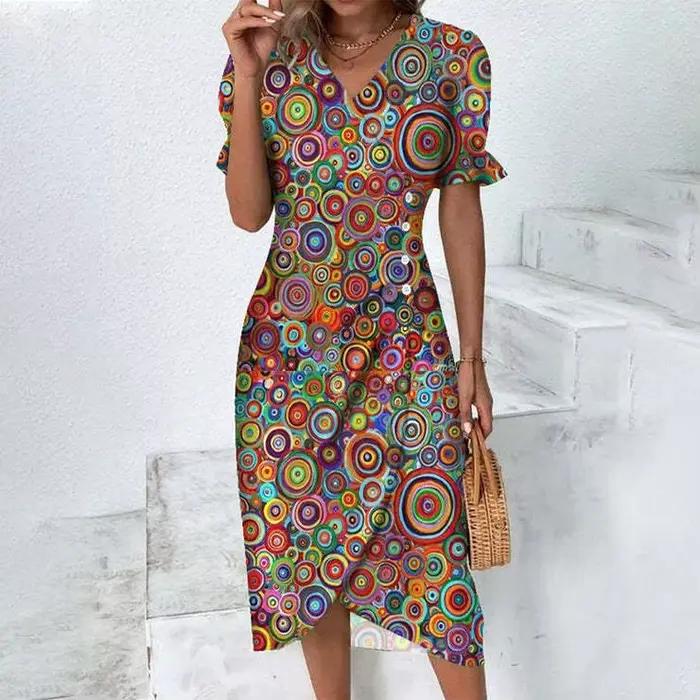 Jupe mi-longue à imprimé floral pour femme