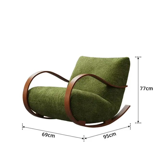 Chaise de jardin et de chambre à coucher avec support dorsal, chaise à bascule en velours pour adultes, chaise longue moderne de luxe, Silla Nordica, mobilier de salon