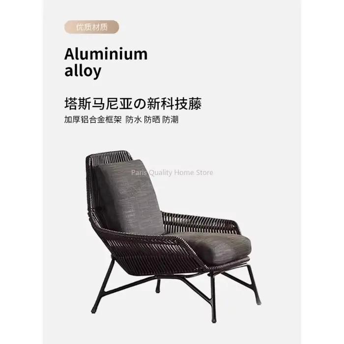 Chaise nordique en rotin pour balcon extérieur, Villa, cour, jardin, salle de soleil, loisirs en plein air, canapé tissé en corde paresseuse