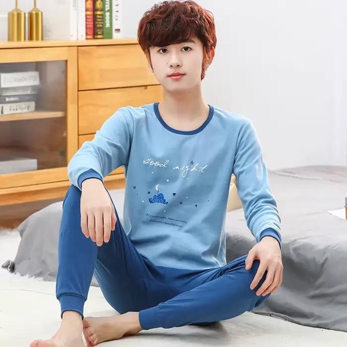 Pyjamas pour adolescents manches longues 100% coton Pyjamas grands enfants vêtements ensembles enfants vêtements de nuit pour garçons Pyjamas pour filles 10 12 14 16 ans