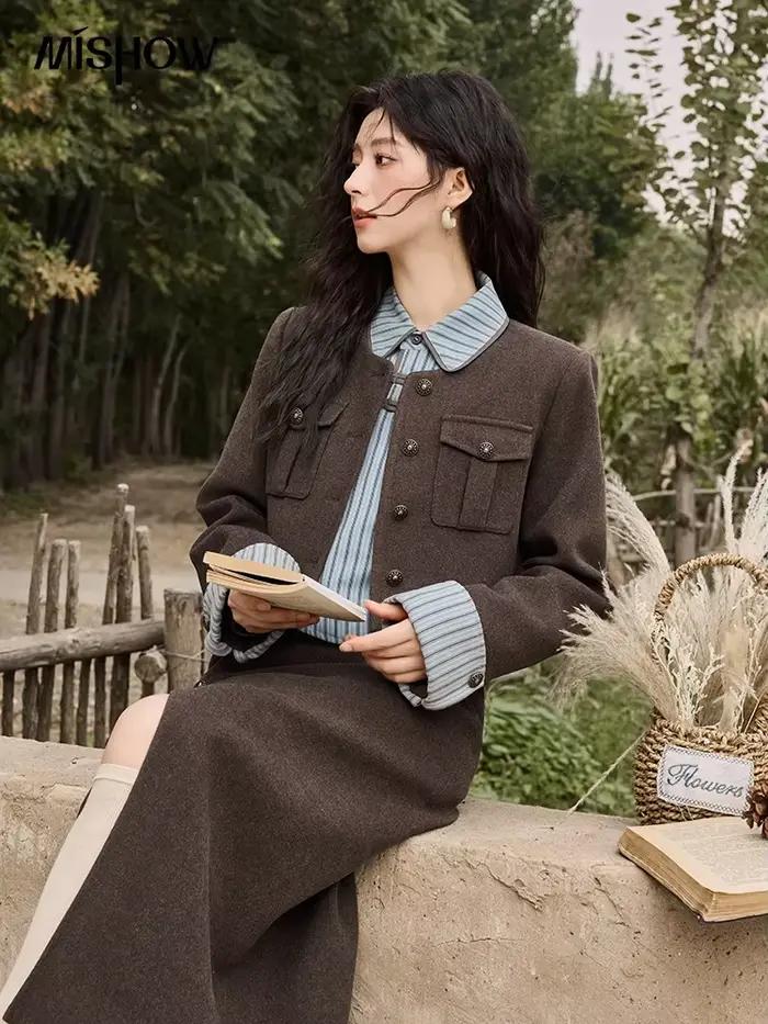Jupe en tweed à carreaux