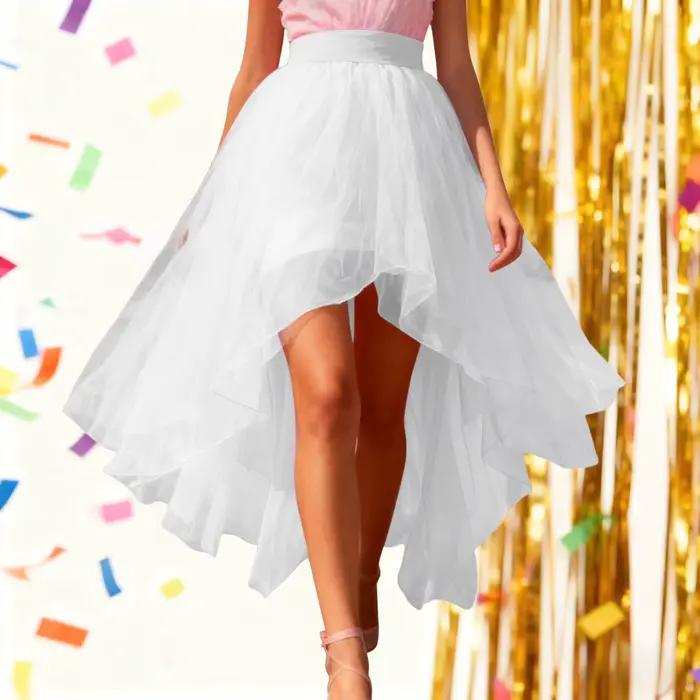 Jupe tutu asymétrique longue pour femme