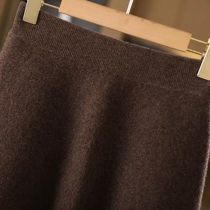 Femmes 100% laine mérinos jupes Mini a-ligne taille élastique