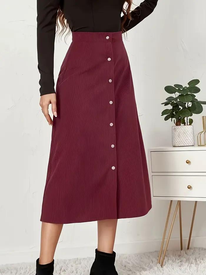 Demi-jupe tissée rouge élégante pour femmes