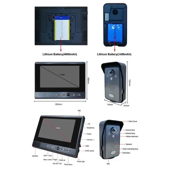 Interphone intelligent sans fil ANJIELO, vidéophone extérieur Wi-Fi, caméra de sonnette vidéo Wi-Fi pour appartement, appel Tuya