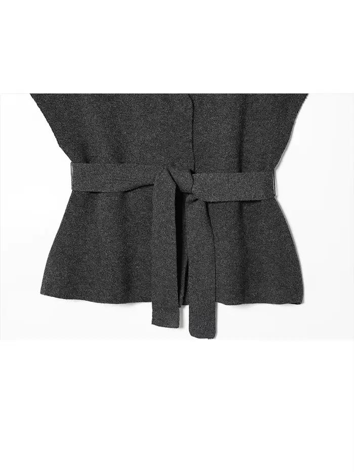 Ensemble jupe et cardigan court en maille pour femme HH
