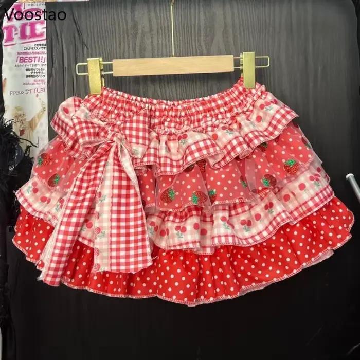 Mini jupe Style Lolita japonais Kawaii Y2k pour femmes