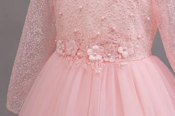Nouvelle robe de mariée pour fille, robe de princesse longue en dentelle blanche, adaptée aux filles de 4 à 12 ans, robe de princesse pour concours de beauté