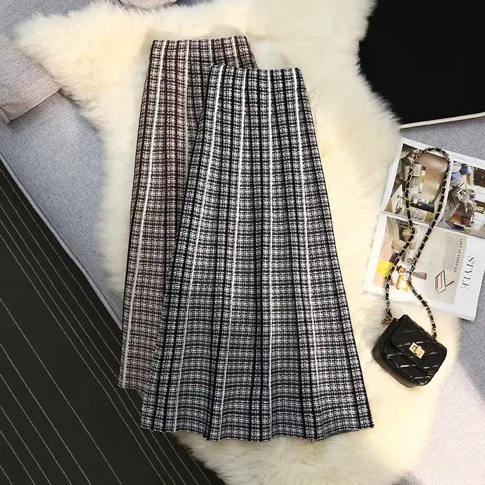 Jupe trapèze taille haute rétro pour femme