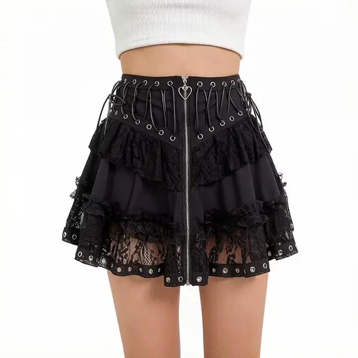 Jupe Courte Femme 2026 Style Punk Vintage Taille Haute