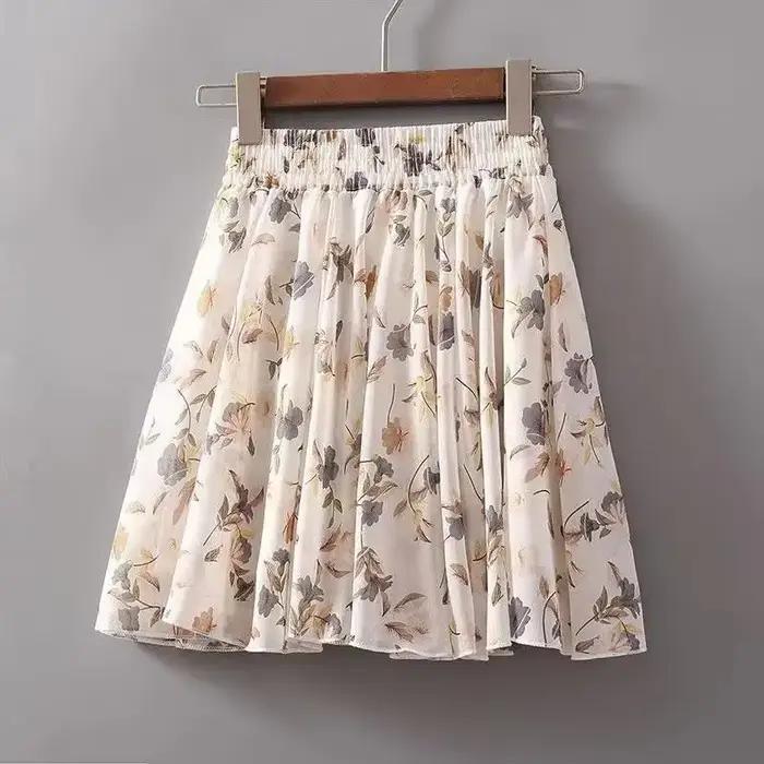 Jupe courte en mousseline de soie pour femmes