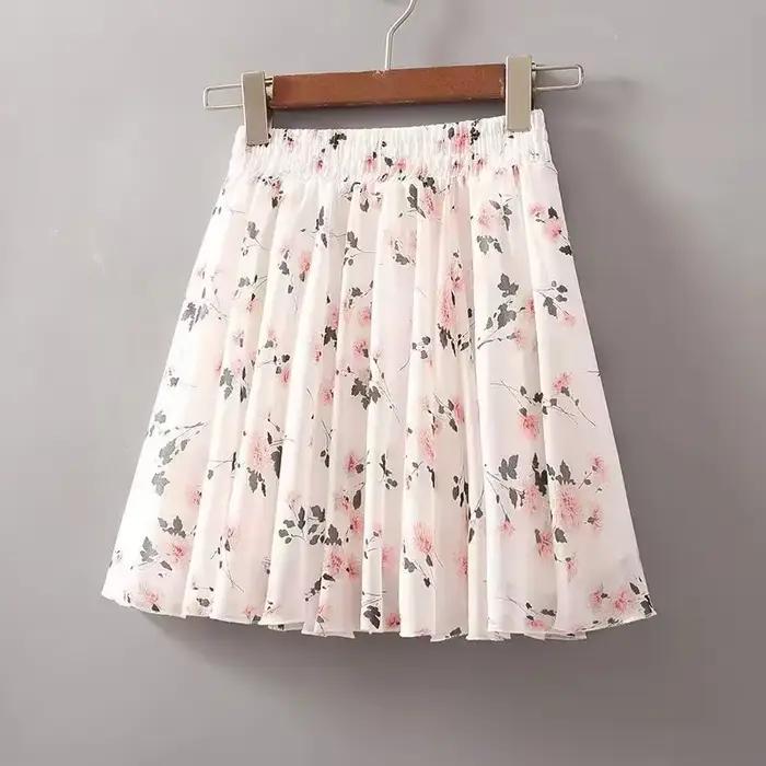 Jupe courte en mousseline de soie pour femmes