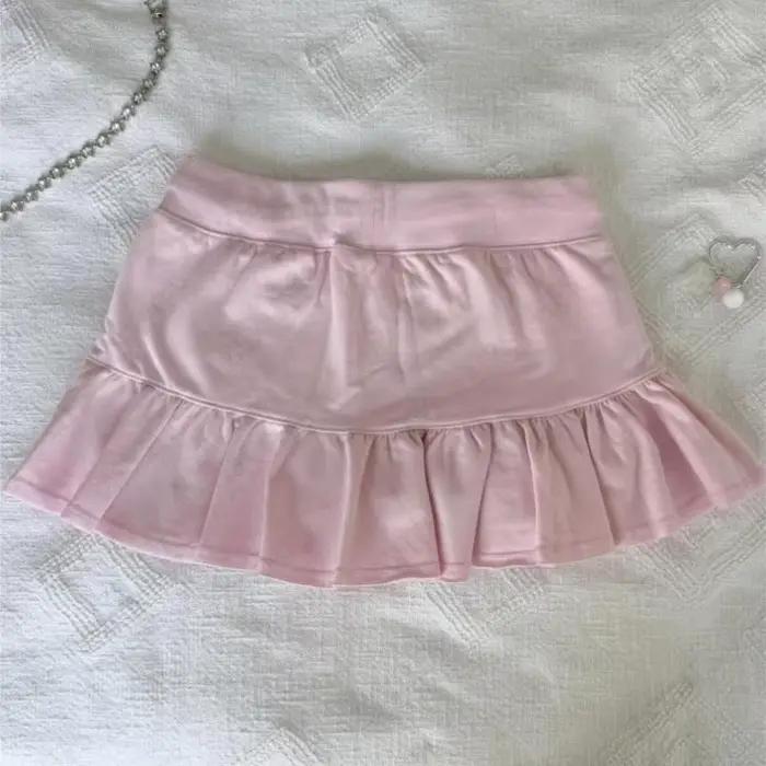 Mini-jupe plissée rose Kawaii, style Y2K, mignonne, pour femme, tenue décontractée streetwear coréenne, sexy, années 2000