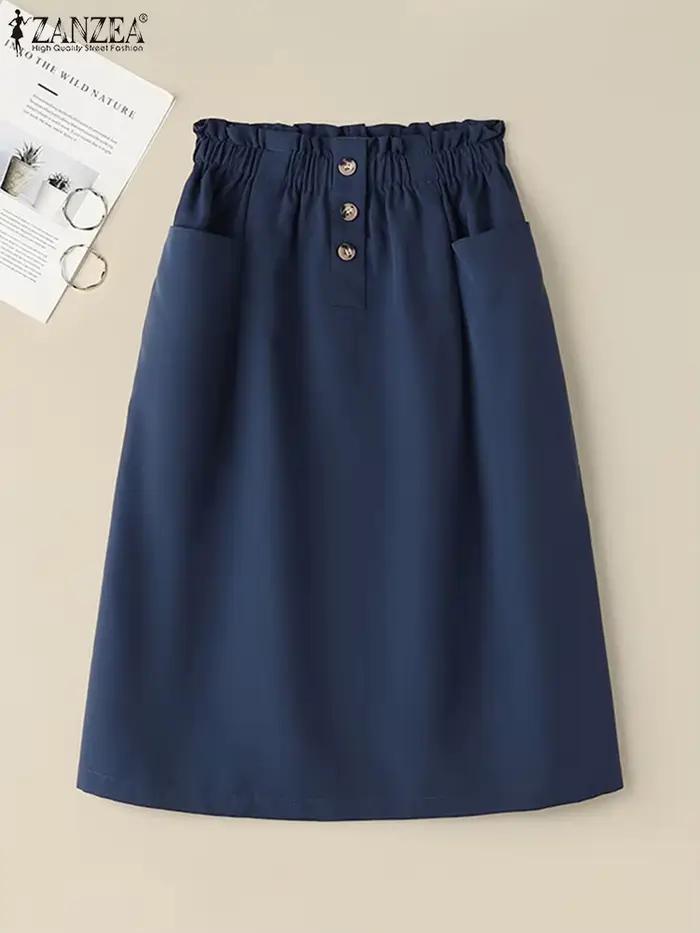 Jupe trapèze longueur genou pour femme