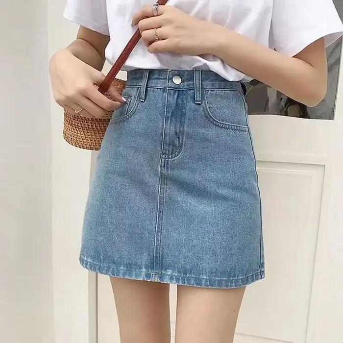 Lucyever-Mini jupe en jean pour femme
