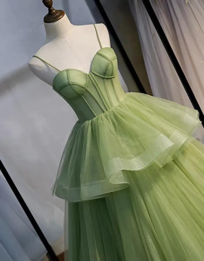 Robes de bal vertes en forme de A 2026
