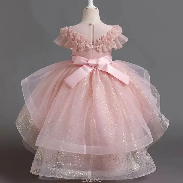 Robe longue élégante nouvelle princesse robes pour filles enfants Piano Recital robe hôte Pageant tenue fleur fille formelle fête porter