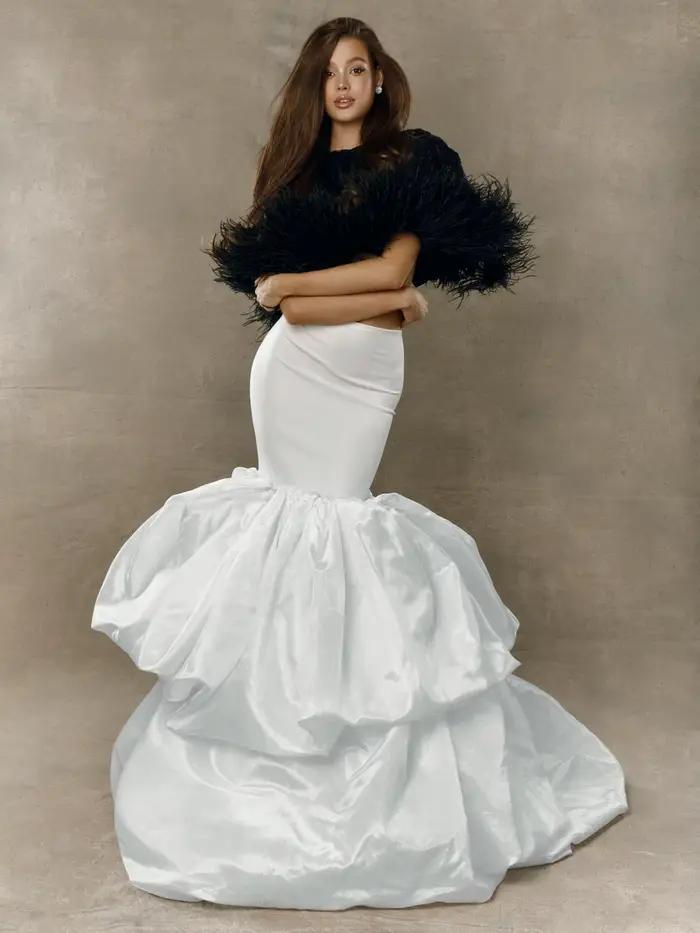 Jupe longue bouffante blanche Haute Couture pour femme, taille haute, longueur ras du sol, nouvelle tendance 2026, sur mesure, formelle