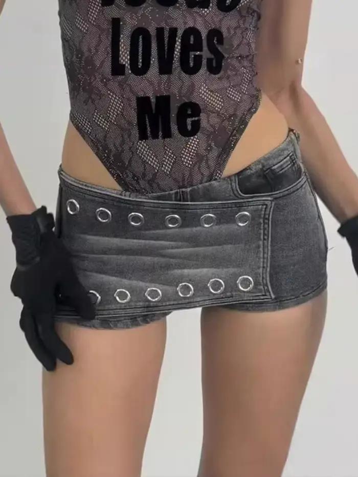 American Vintage Spice Girl femmes jupes courtes Stragiht Y2k lourd gothique mode haute rue Sexy Shorts Jupe Harajuku Jupe