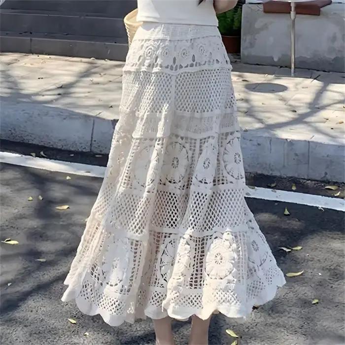 Jupe mi-longue Vintage pour femmes