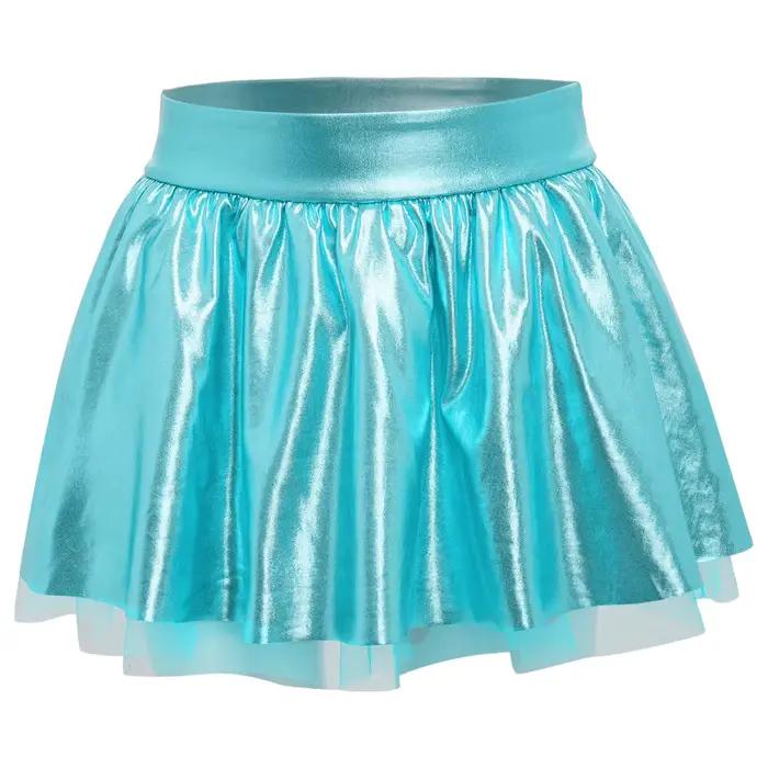 Jupe tutu métallique à taille élastique pour filles