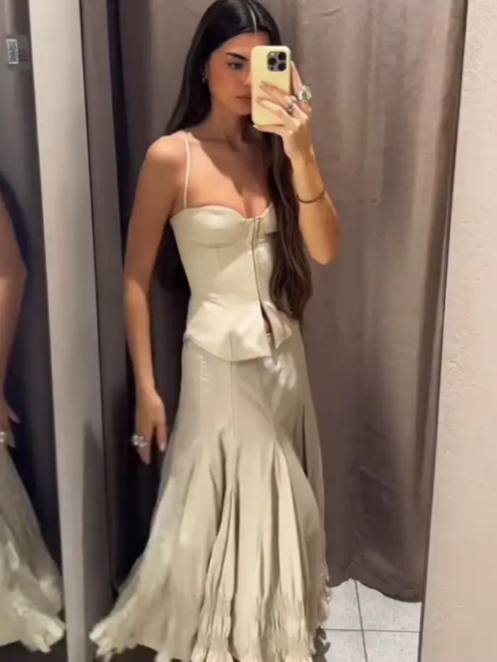 Jupe mi-longue polyvalente pour femme HH