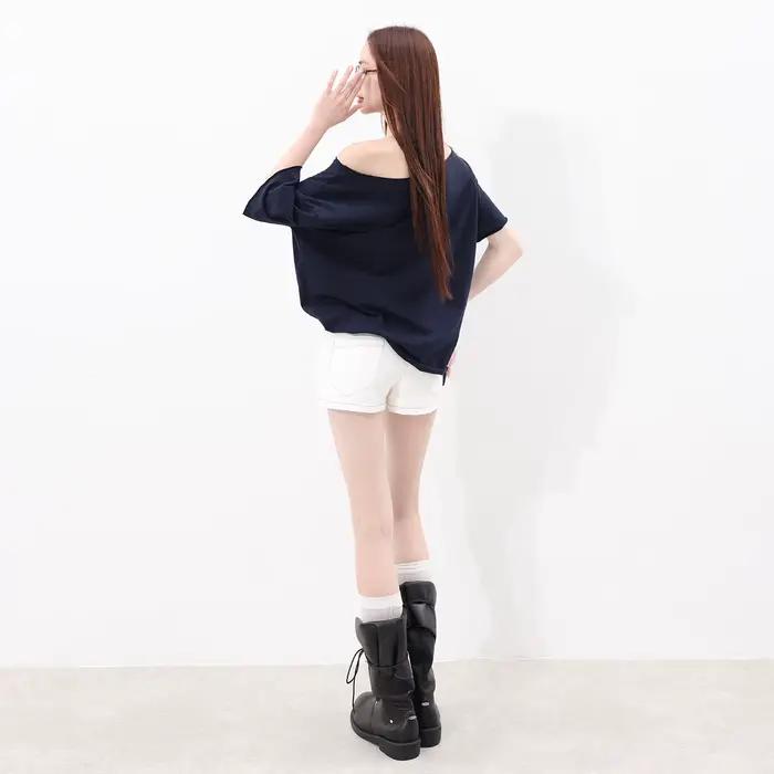 Mini-jupe en jean blanche élastique pour femme, nouvelle collection été, coupe ample amincissante, polyvalente, style frais et doux